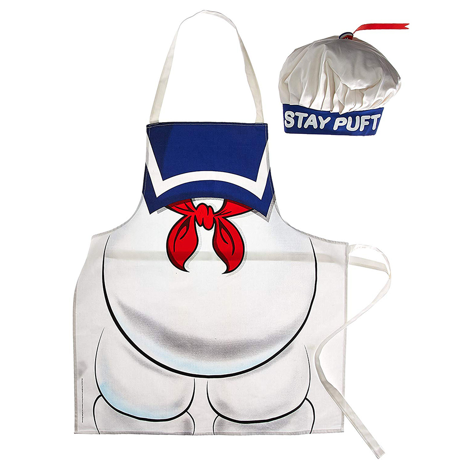 Ghostbusters Stay Puft Apron Marshmallow Man & Chef Hat